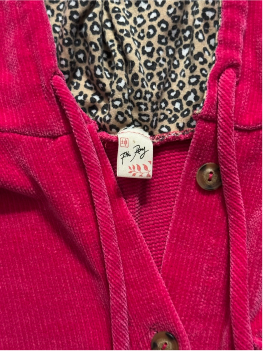 7th Ray New Trendy Hooded Size Medium Large Hot Pink & Leopard $42 @ Boutique - Picture 8 of 8